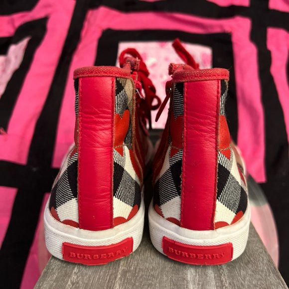 Girls Burberry High Tops Size 31= 13 - Picture 3 of 5